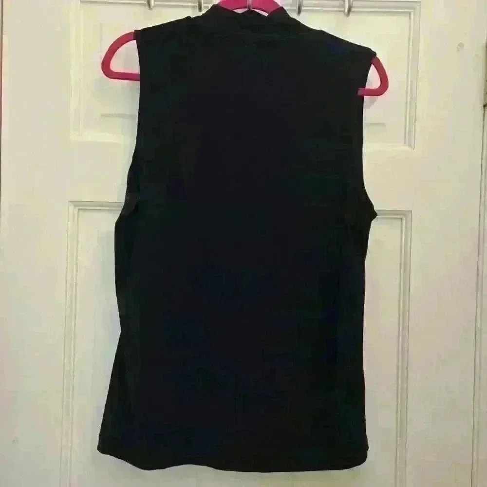 Bleeker & Mcdougall Sequins +Beads Navy Blue Sleeveless Tops,XL - Picture 3 of 3